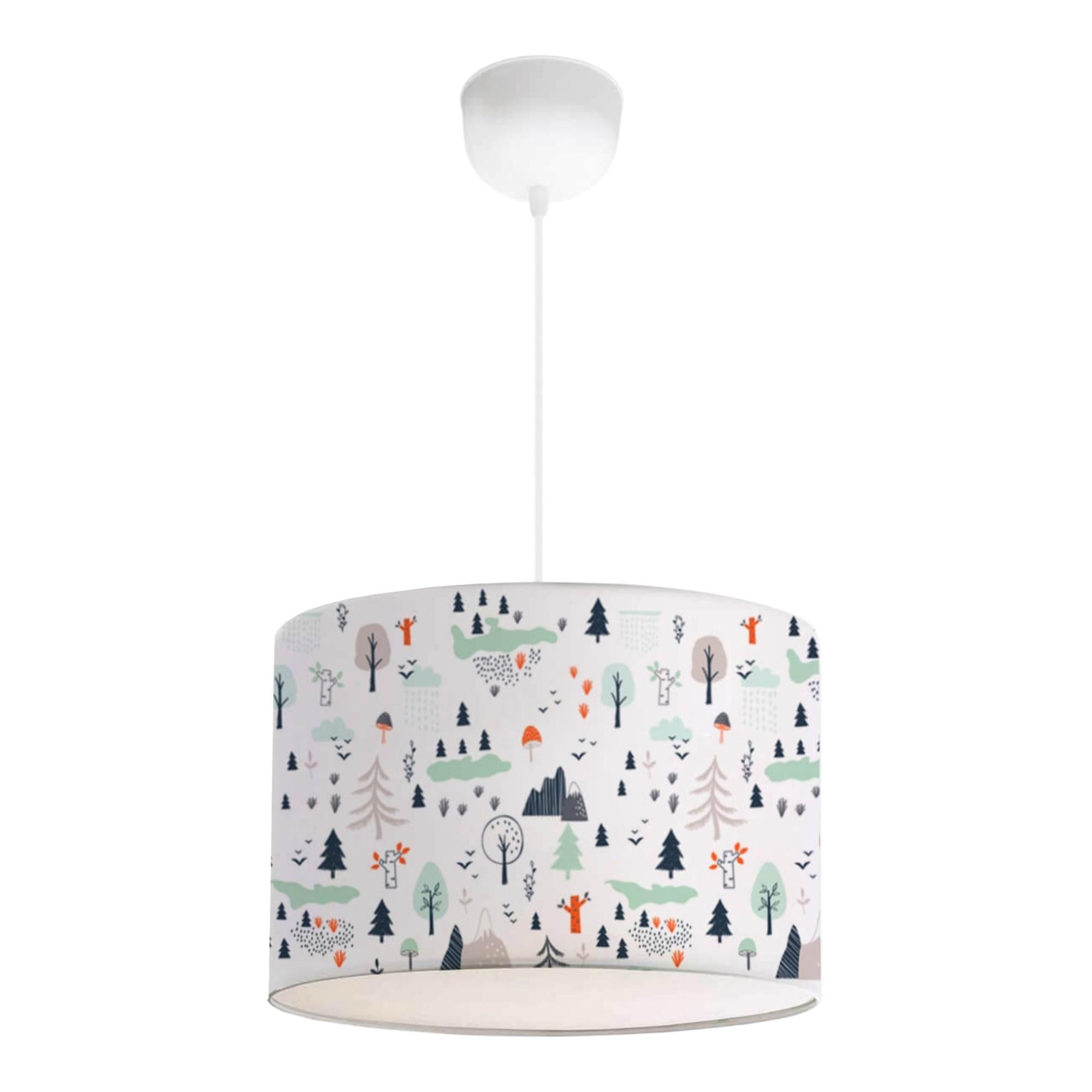 KINDERHÄNGELEUCHTE Rugby - Weiß/Grün, Textil (28/28/70cm) - lux.pro