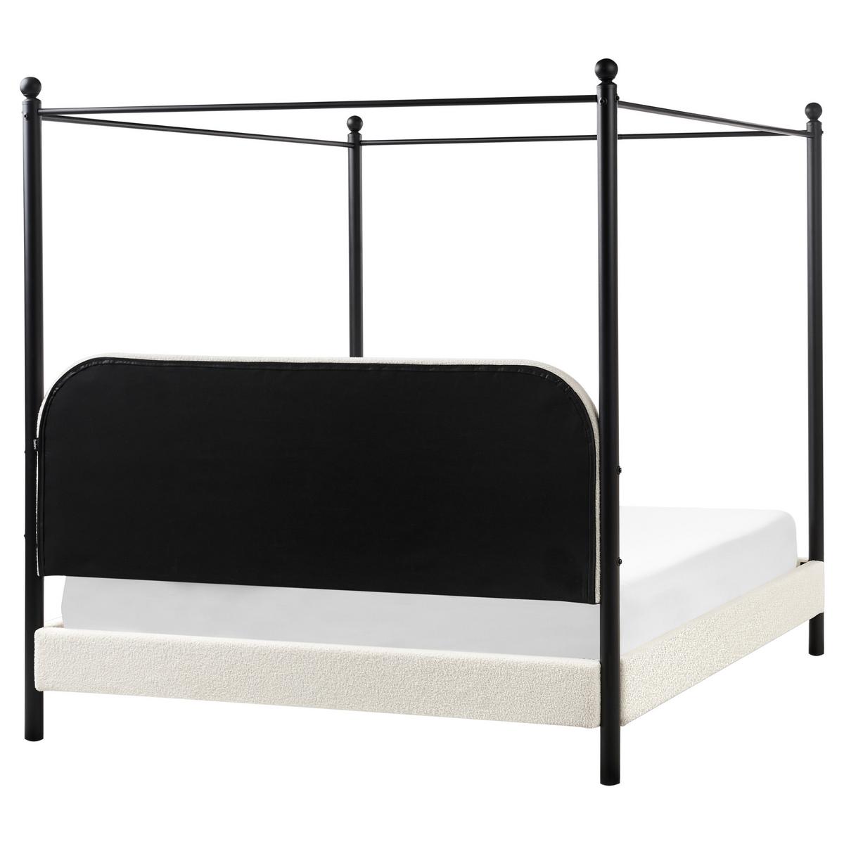 HIMMELBETT 160x200 cm Weiß Dannemois - Creme, Textil (160/200cm) - Beliani