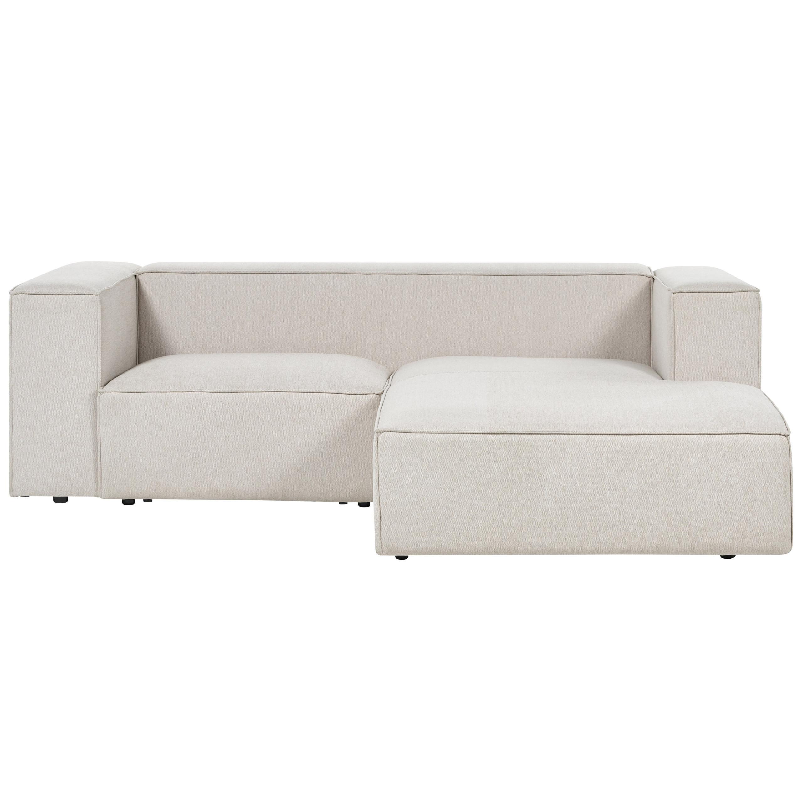 2-SITZER-ECKSOFA hellbeige rechtsseitig Vernon - Beige, Textil (236/175cm) - Beliani