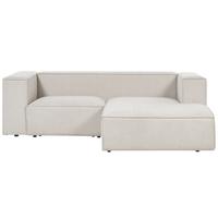 2-SITZER-ECKSOFA hellbeige rechtsseitig Vernon - Beige, Textil (236/175cm) - Beliani