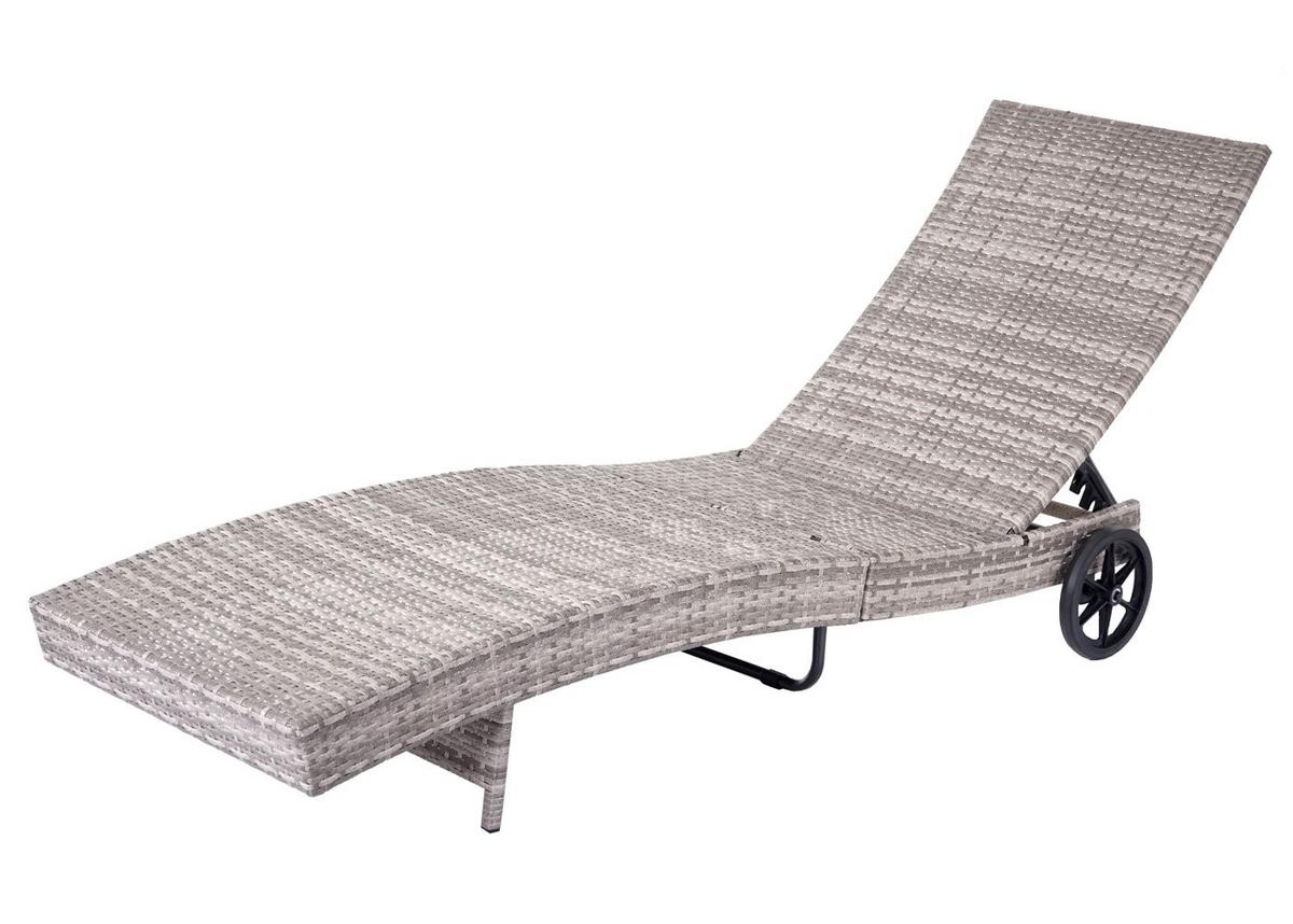 SONNENLIEGE Grau, Grau - Grau, Kunststoff (60/91/205cm) - MCW