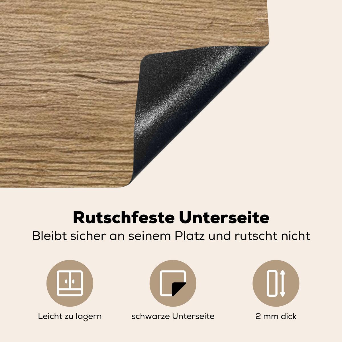 HERDABDECKPLATTE Holz - Braun - Holzoptik Induktionsmatte 78x78 cm - Eichefarben, Kunststoff (78/78/0.2cm) - MuchoWow