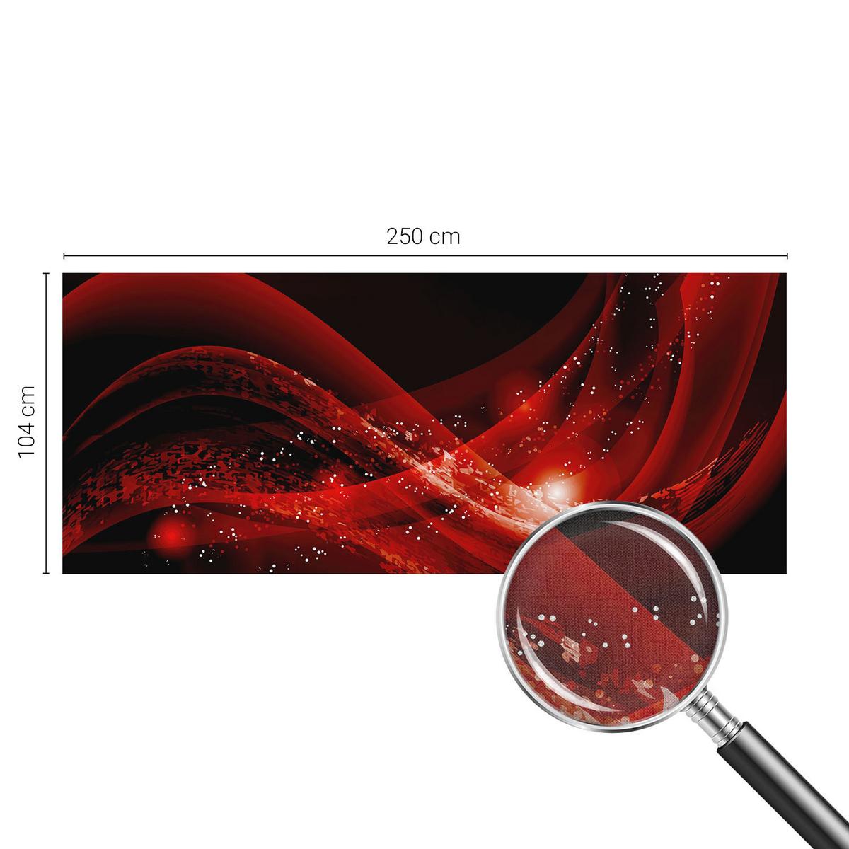 FOTOTAPETE 250x104 cm - Roter Wirbel - Weiß, Textil (250/104cm) - Wallfluent