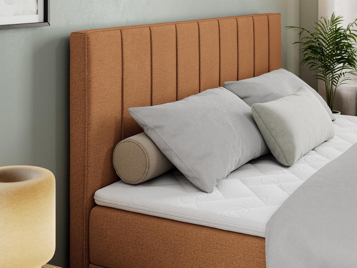 BOXBETT ALLY 160/200 Orange Struktur - H3 - Orange, Holz/Textil (160/200cm) - MKS