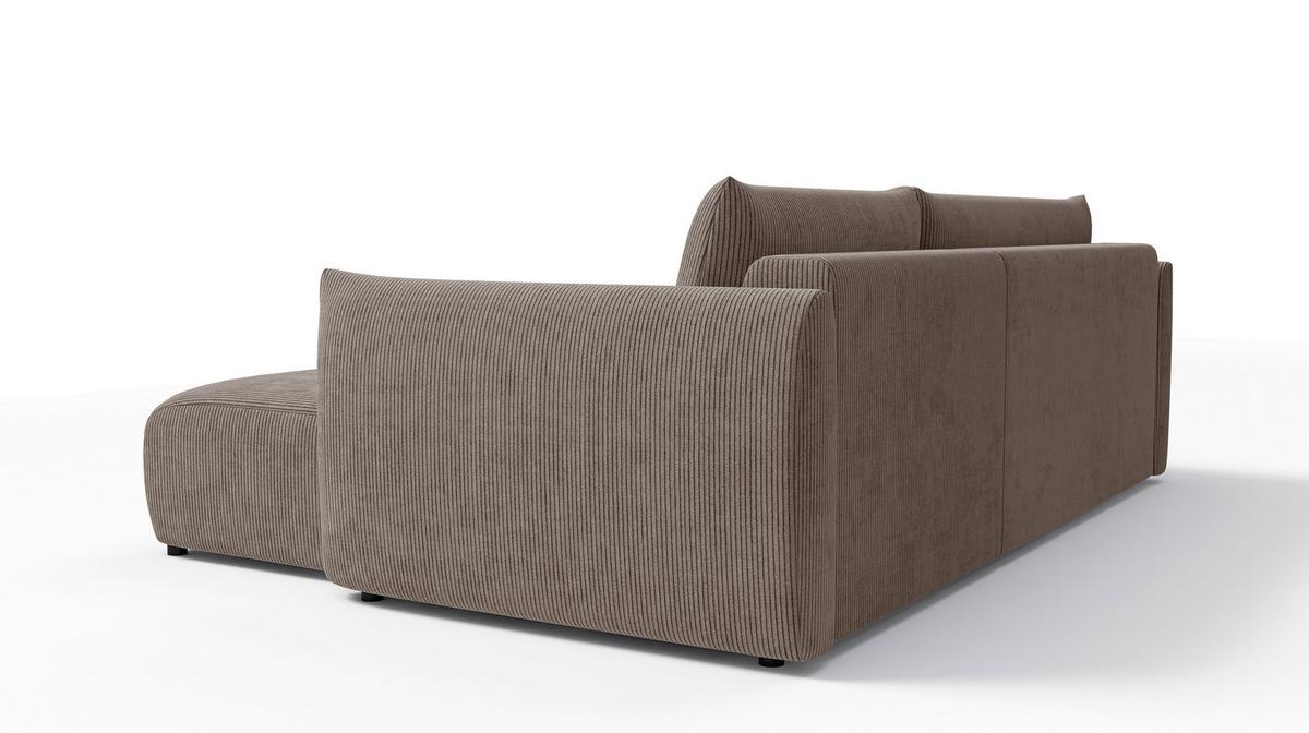 ECKSOFA TAUER 3-Sitzer links, taupe - Taupe/Schwarz, Holz/Textil (248/173cm) - Wozimo