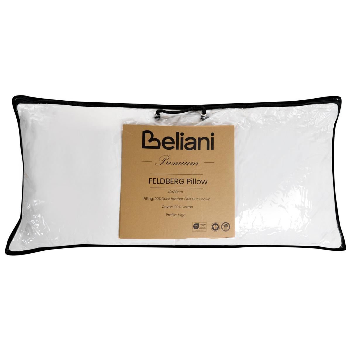 KOPFKISSEN Weiß 40/80 cm Feldberg - Weiß, Naturmaterialien (80/40cm) - Beliani