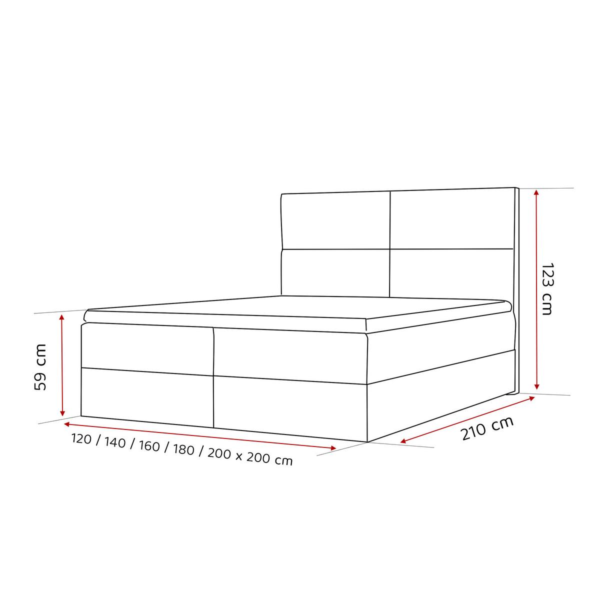BOXBETT 120x200 cm mit Topper - Braun, Holzwerkstoff/Textil (120/200cm) - Idohome