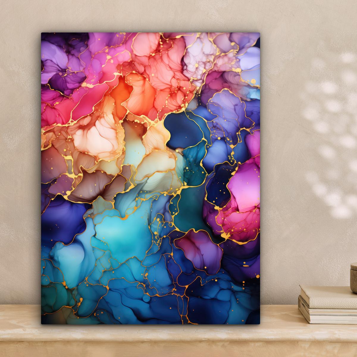 LEINWANDBILD Marmor - Bunt - Abstrakt Room Decor 30x40 cm - Multicolor, Textil (30/40cm) - MuchoWow
