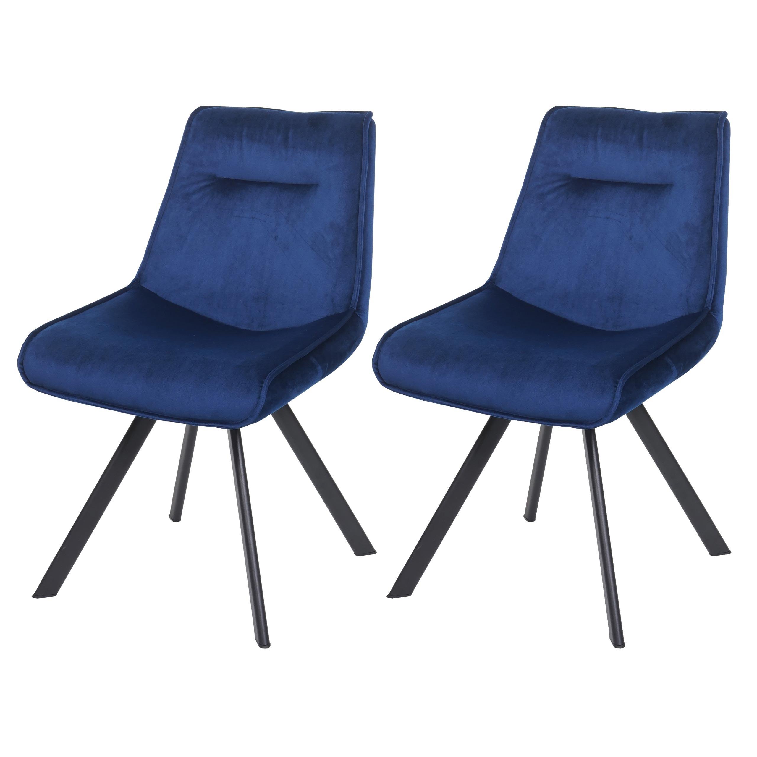 ESSZIMMERSTUHL Blau 2er-Set - Blau, Textil (52/86/56cm) - MCW