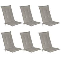 HOCHLEHNERAUFLAGE Loft HL 120/50/6 Hellgrau 6tlg - Hellgrau, Textil (50/6/120cm) - Beautissu 