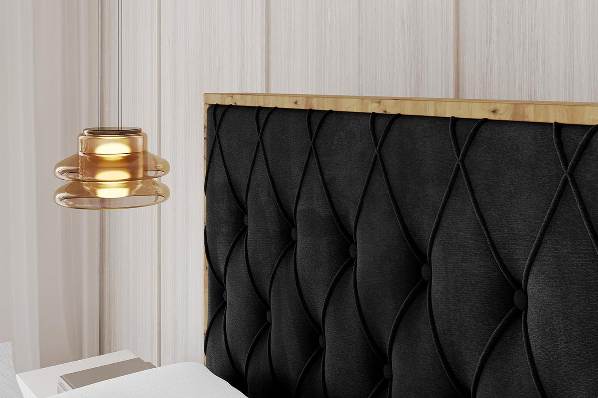 POLSTERBETT mit Bettkasten und Lattenrost, Boxbett ohne Matratze - ENZO5 180x200 Schwarz - Schwarz, Holzwerkstoff/Textil (180/200cm) - ALTDECOR