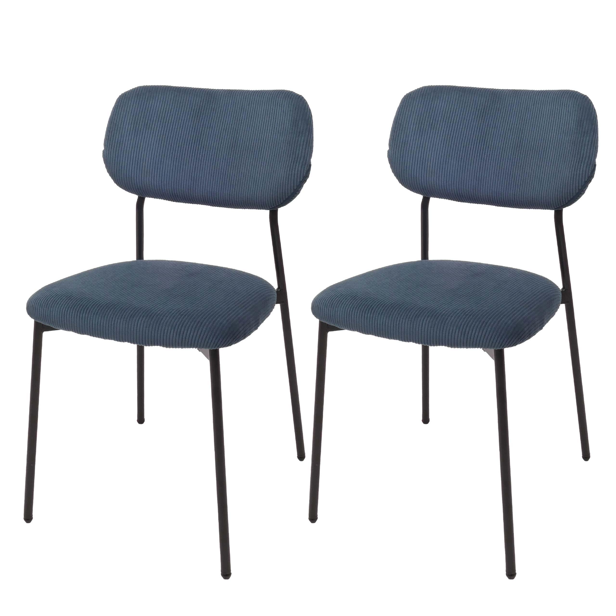 ESSZIMMERSTUHL Blau 2er-Set - Blau, Textil (44/83/52cm) - MCW