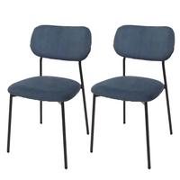 ESSZIMMERSTUHL Blau 2er-Set - Blau, Textil (44/83/52cm) - MCW