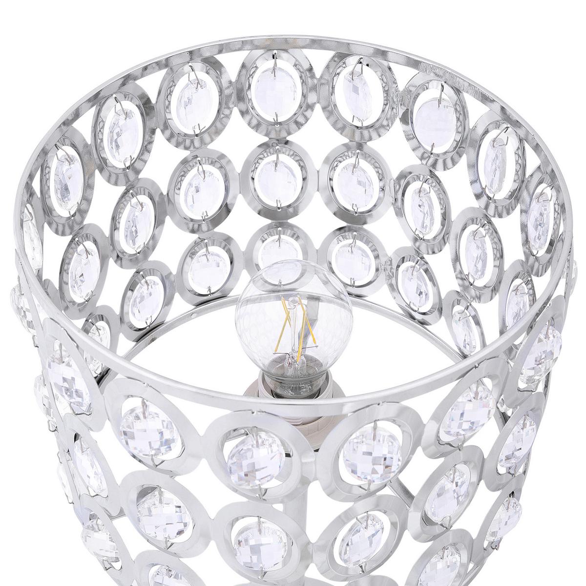 TISCHLAMPE Tenna 25/25/53 cm - Silberfarben, Metall (25/25/53cm) - Beliani