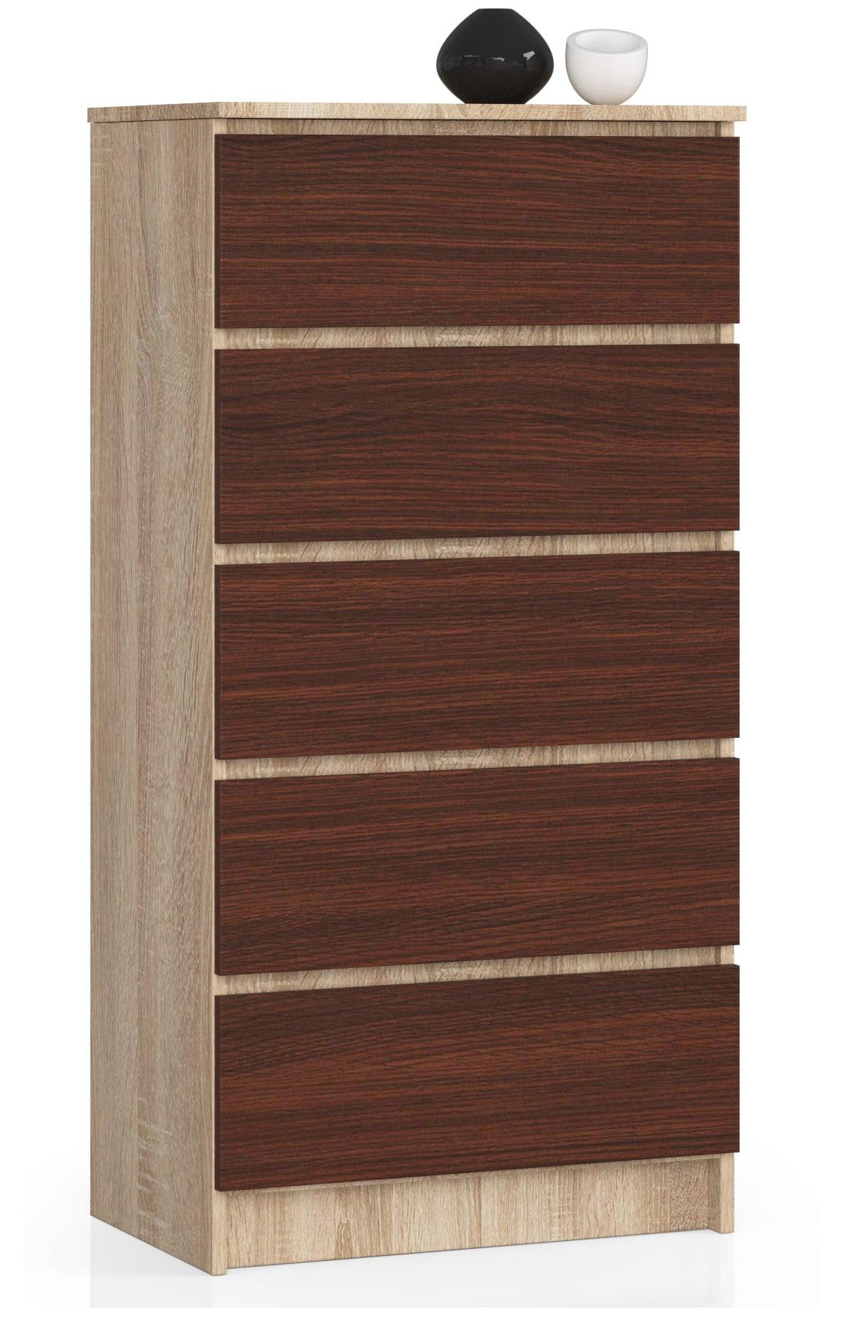 KOMMODE Eiche Sonoma, Dunkelbraun 121/60/40 - Dunkelbraun, Holzwerkstoff (60/121/40cm) - RAUMHIRSCH FURNITURE