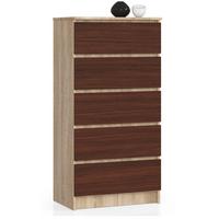KOMMODE Eiche Sonoma, Dunkelbraun 121/60/40 - Dunkelbraun, Holzwerkstoff (60/121/40cm) - RAUMHIRSCH FURNITURE