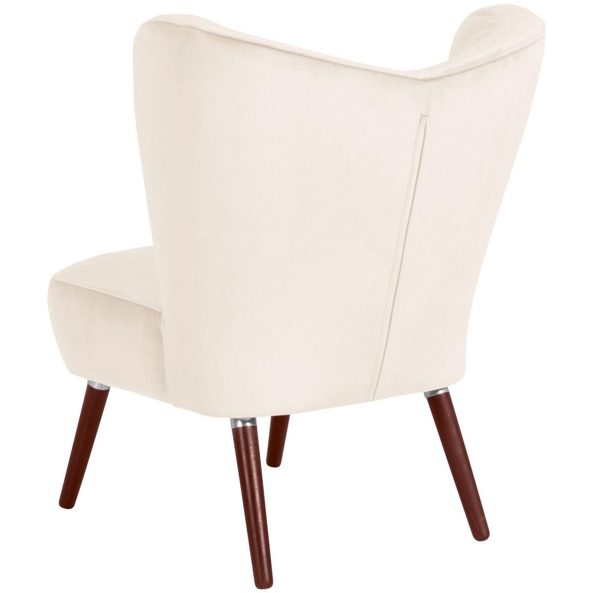 SESSEL Kathy Bezug Samtvelours Buche nussbaum dunkel / creme - Weiß, Kunststoff (70/86/69cm) - 58aufmkessel