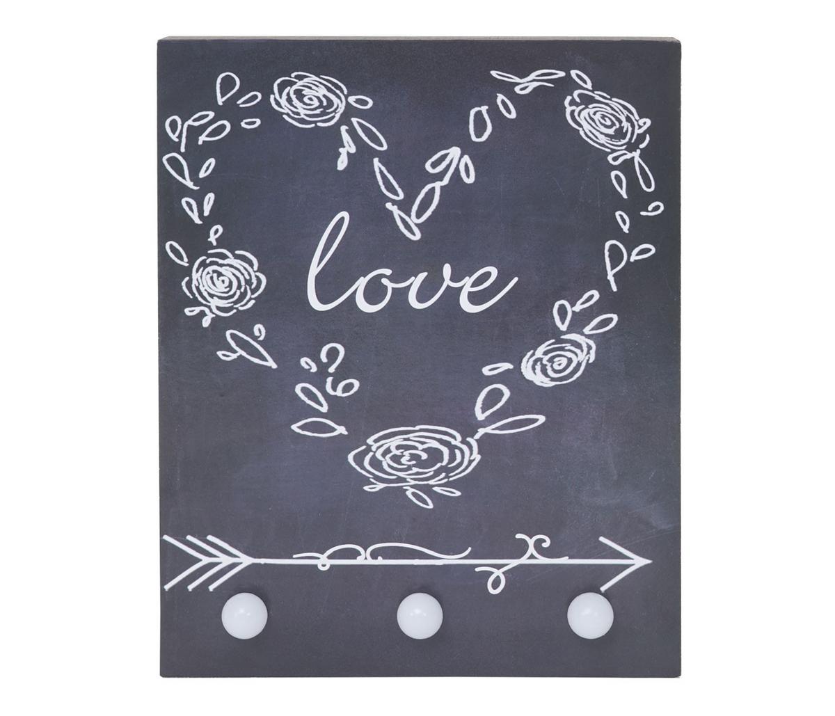 LED-BILD LEUCHTBILD LOVE Grau - Grau, Holz (20/25cm) - MCW