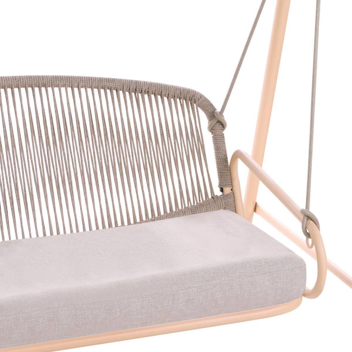 HOLLYWOODSCHAUKEL Metall Beige Norcia - Beige, Metall (172/156/119cm) - Beliani