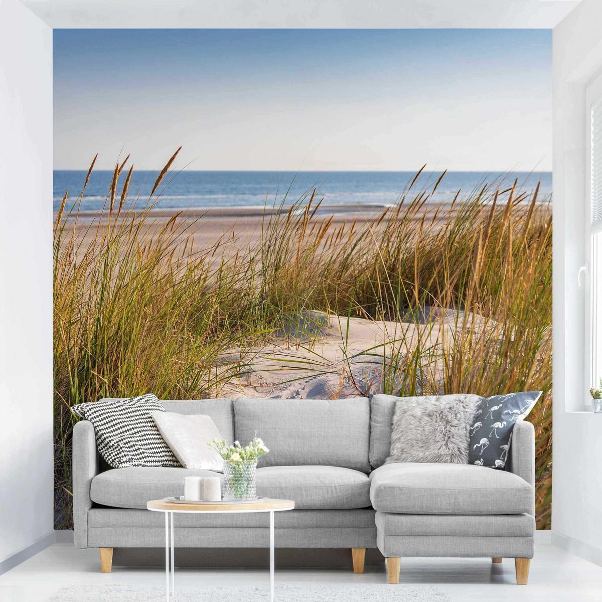 FOTOTAPETE Stranddüne am Meer 288/288 cm - Eichefarben, Papier (288/288cm) - Bilderwelten