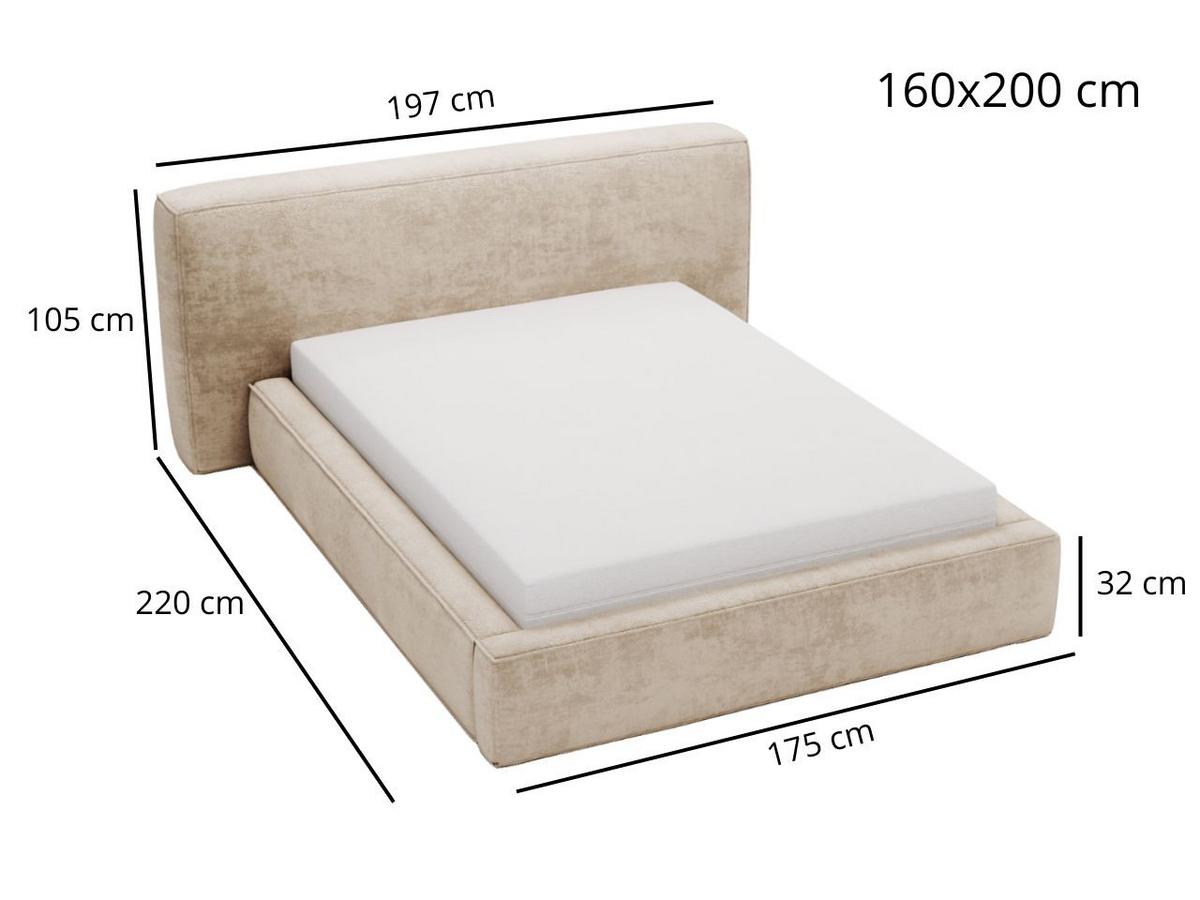 POLSTERBETT Monza 160x200 Braun - Braun, Textil (160/200cm) - Graingold
