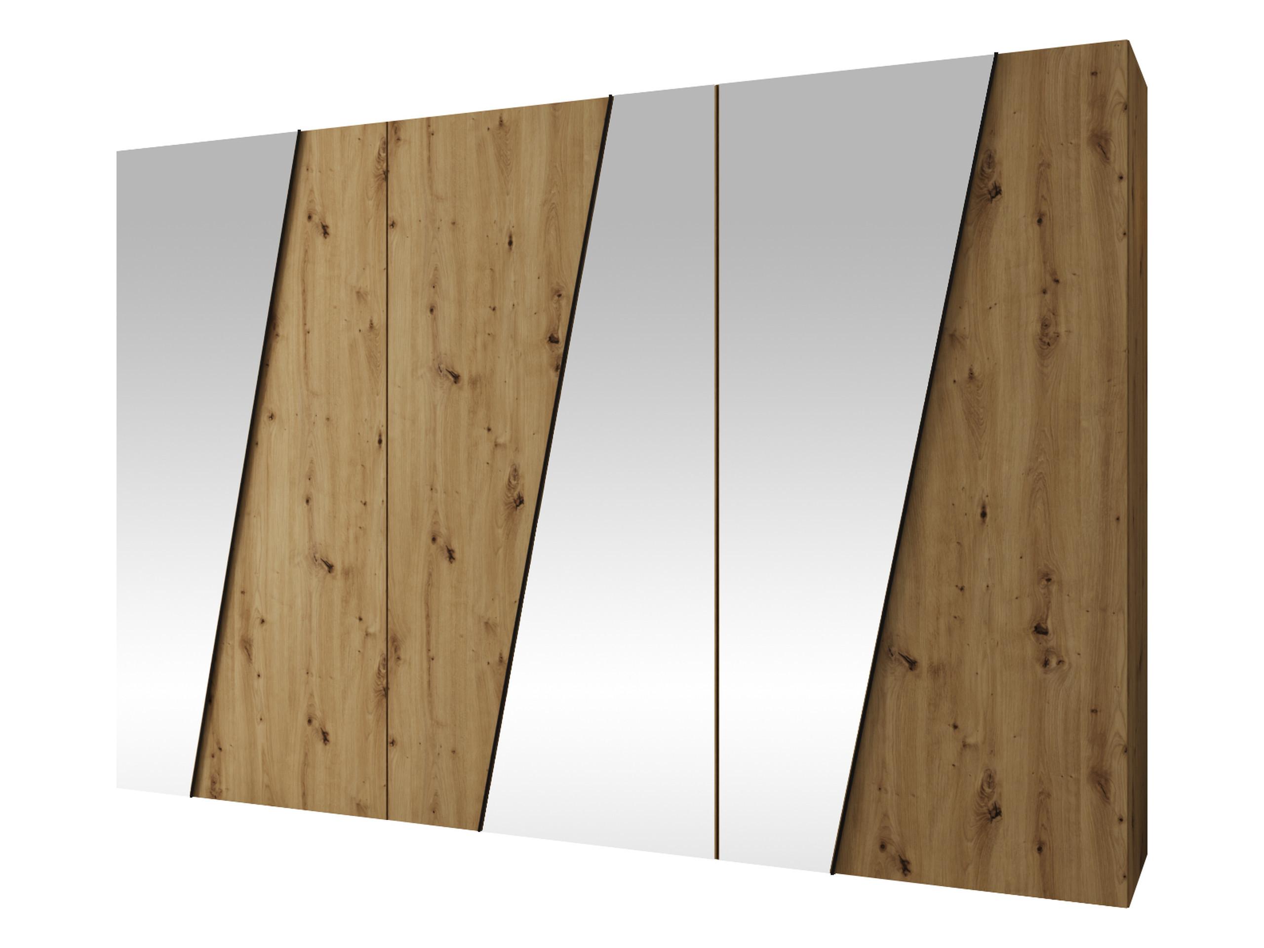 DREHTÜRENSCHRANK Zen 3L 300 cm - Schwarz/Eiche Artisan, Holzwerkstoff/Kunststoff (300/202/50cm) - MIRJAN24