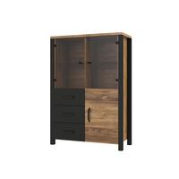GESCHIRRSCHRANK Lyam Holz und Schwarz - Schwarz, Holzwerkstoff (101/146/43cm) - Petits-meubles