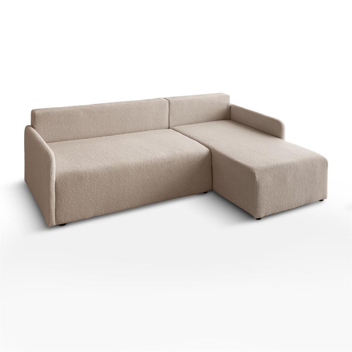 ECKSOFA CUDDLE mit Schlaffunktion und Bettkasten, Quelle 05 - Beige, Textil (213/145cm) - Lookway