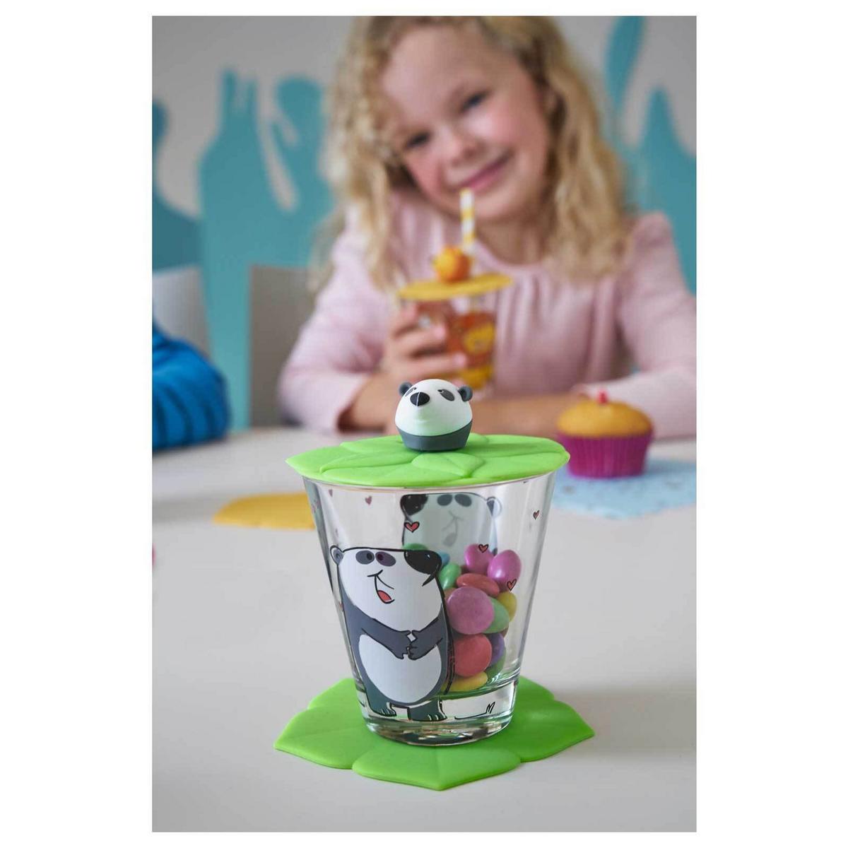 DECKEL Bambini Panda ø 9 cm - Grün, Kunststoff (0.001L) - Leonardo Living