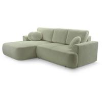 ECKSCHLAFSOFA Vento hellgrün links - Schwarz/Hellgrün, Textil (260/168cm) - Beautysofa