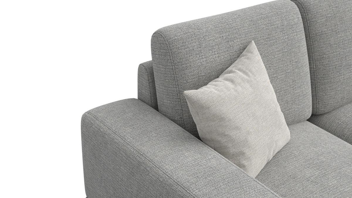 SOFA OTTO 2-Sitzer, grau - Schwarz/Grau, Holz/Textil (171/89/98cm) - Wozimo