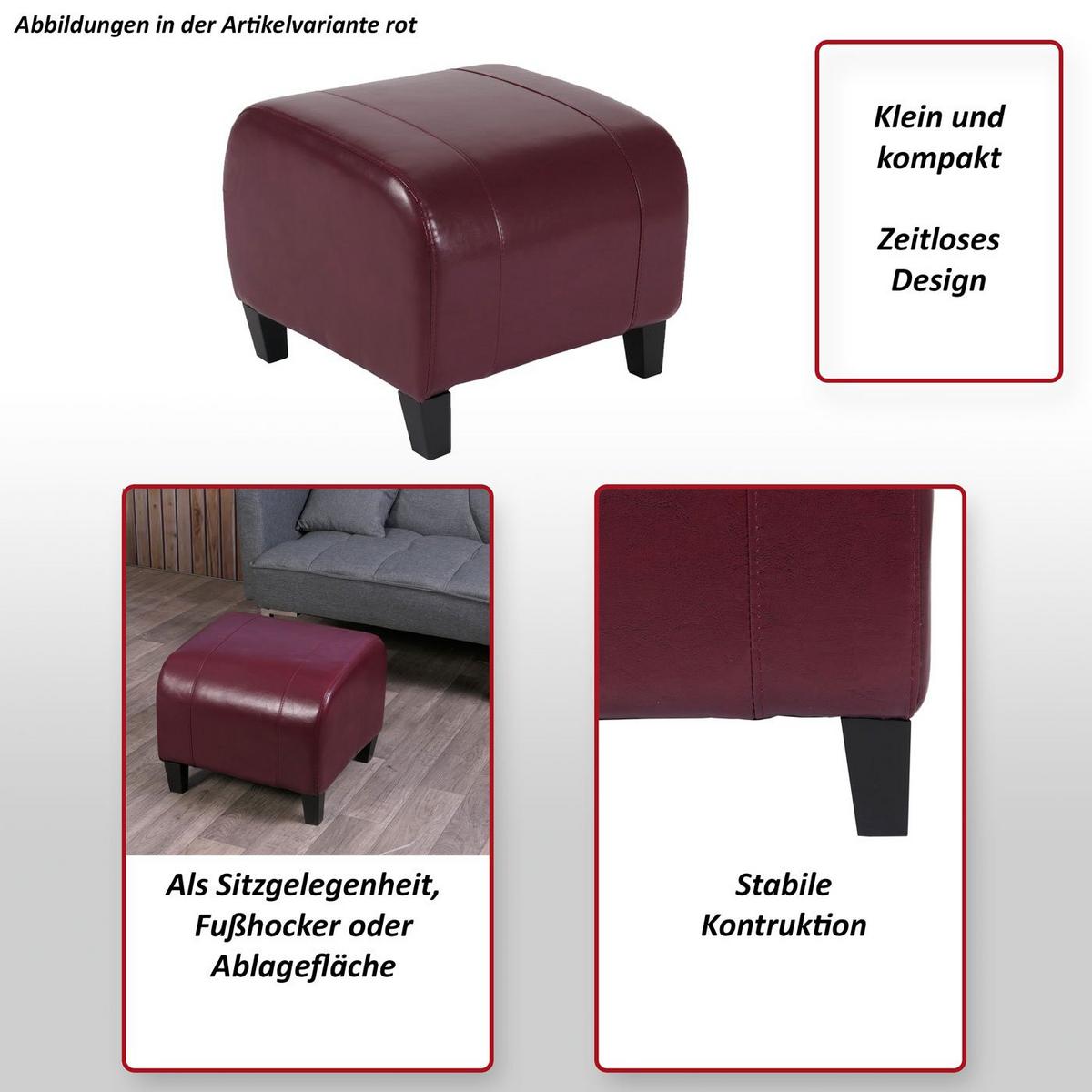 SITZHOCKER Braun - Braun, Leder (45/37/47cm) - MCW