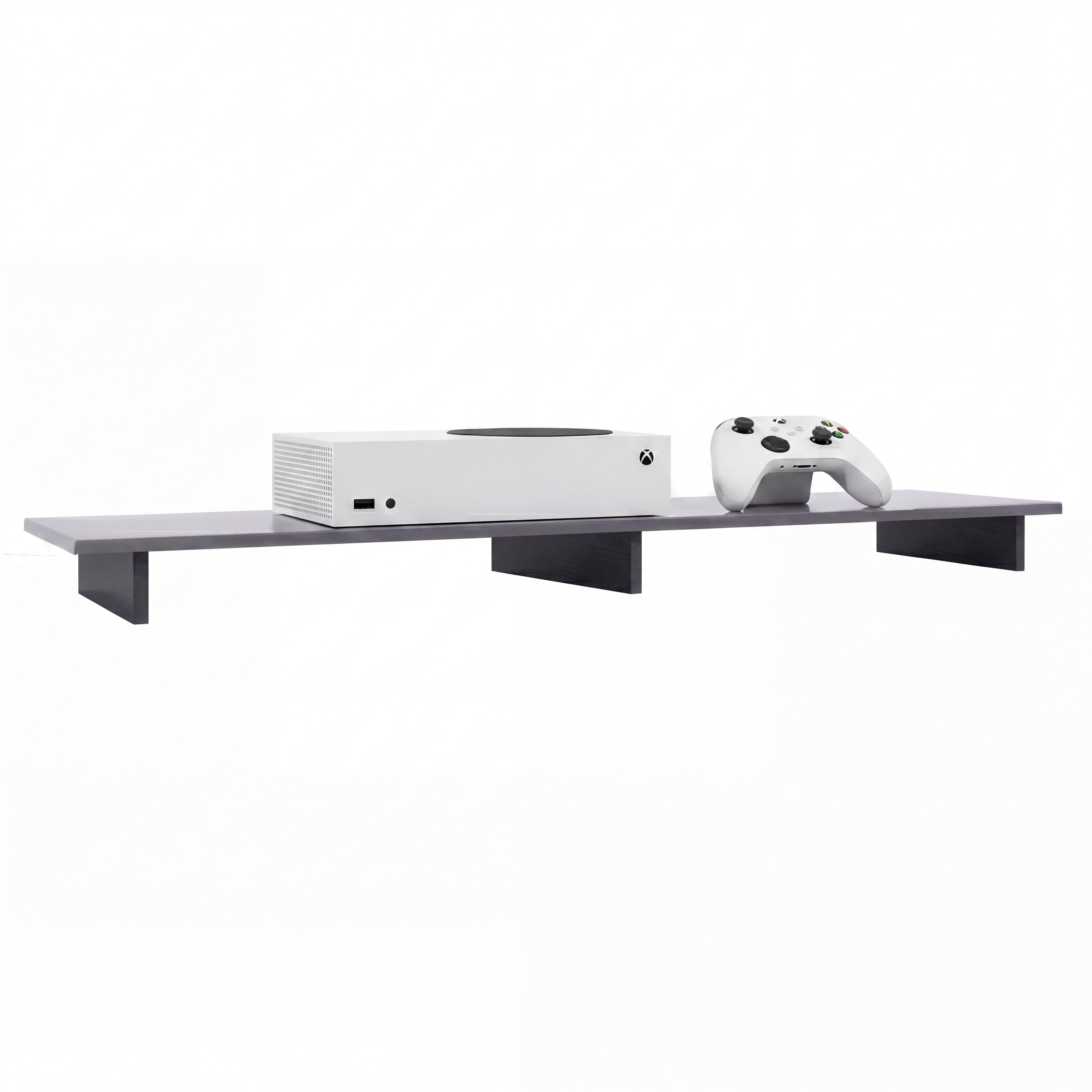 TVAUFSATZ Game Schwarz matt / Grau Hochglanz - Schwarz/Grau, Holzwerkstoff (138.5/9.5/34.5cm) - Vladon