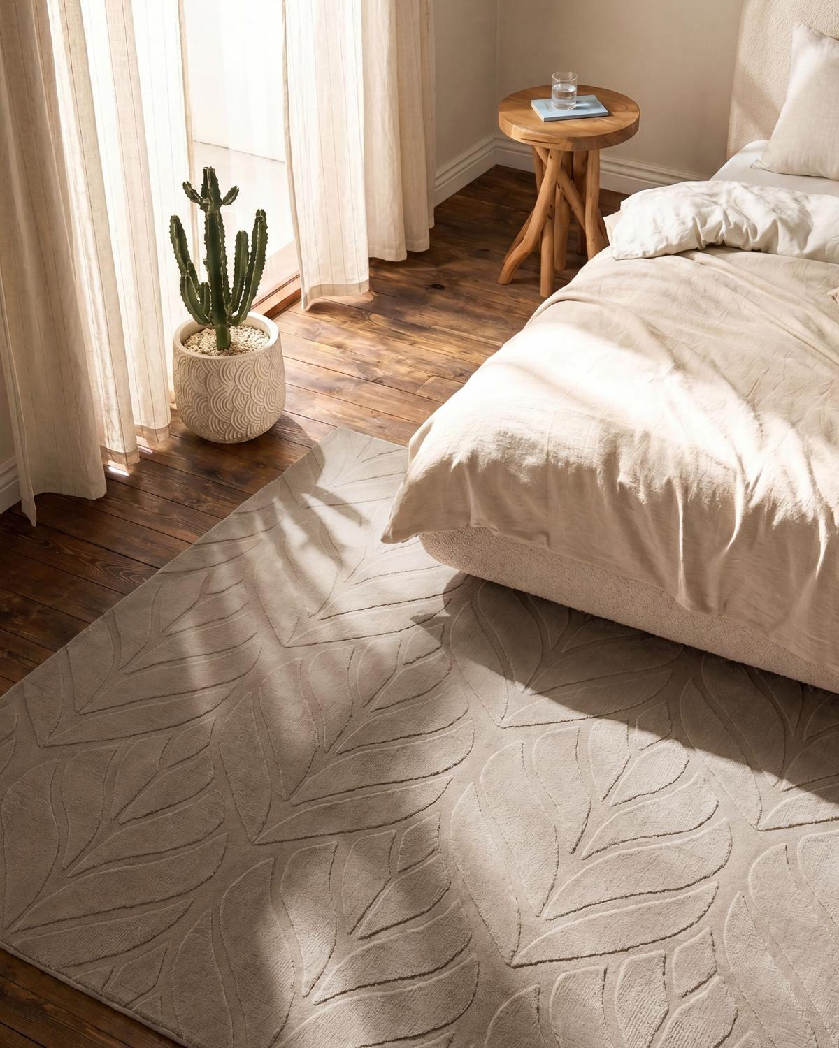 KUNSTFELLTEPPICH Beige 160/160 cm Mitchell - Beige, Kunststoff (160/160cm) - Beliani