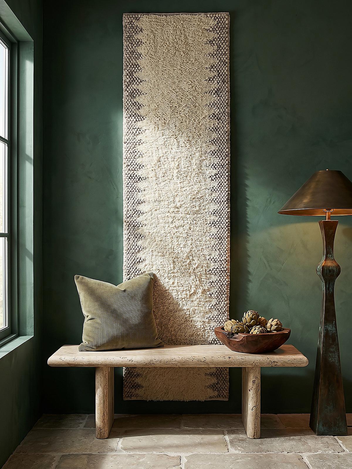 WOLLTEPPICH handgewebt MEDWAY, mit Bordüre, Beige, 60 x 230 cm - Beige, Textil (230/60cm) - KADIMA DESIGN