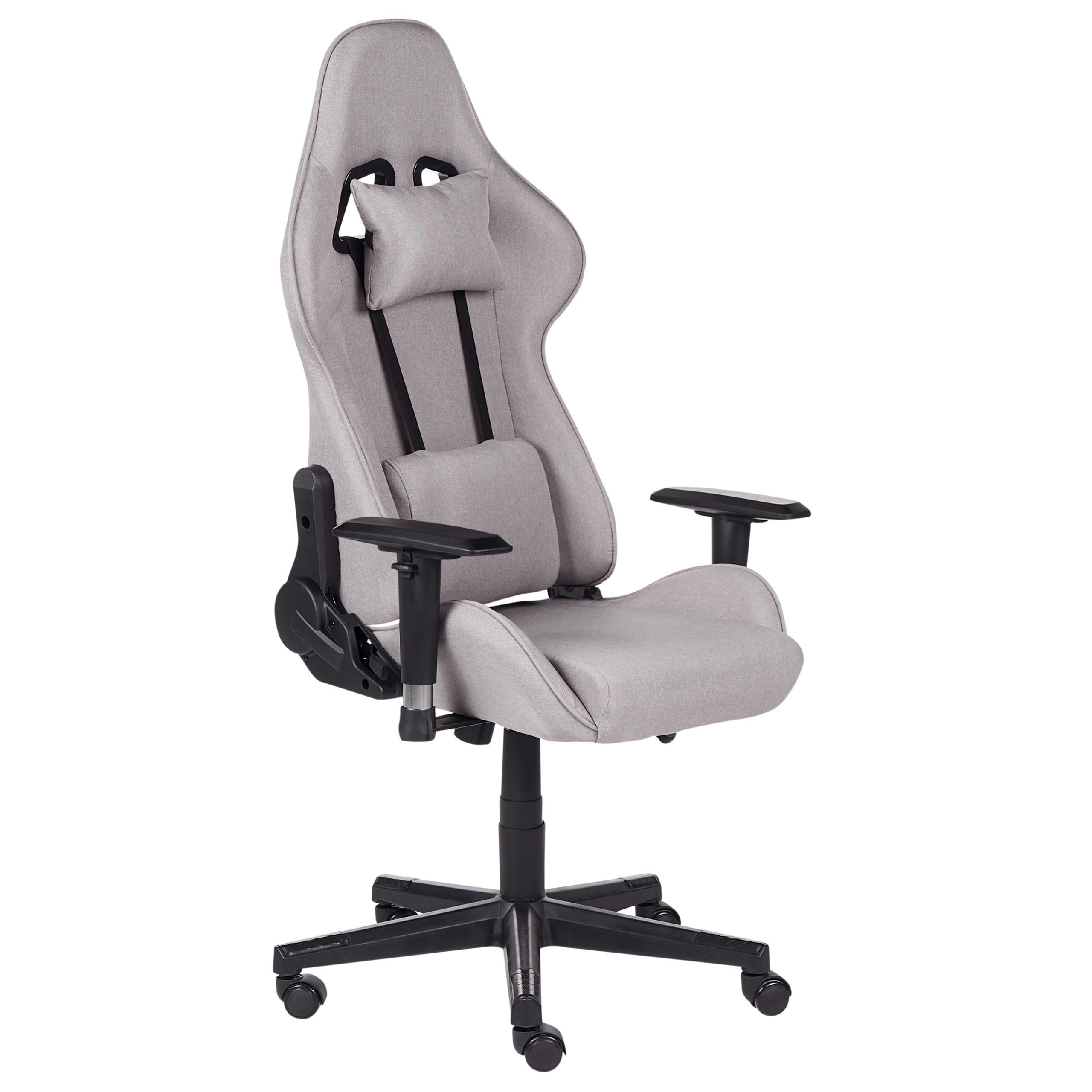 GAMINGSTUHL Polyester Grau Warrior - Grau, Textil/Metall (62/122/62cm) - Beliani