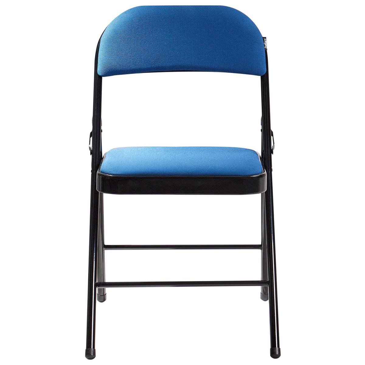 KLAPPSTUHL 4er-Set Metall Blau/Schwarz Sparks - Blau, Metall (45/77/47cm) - Beliani