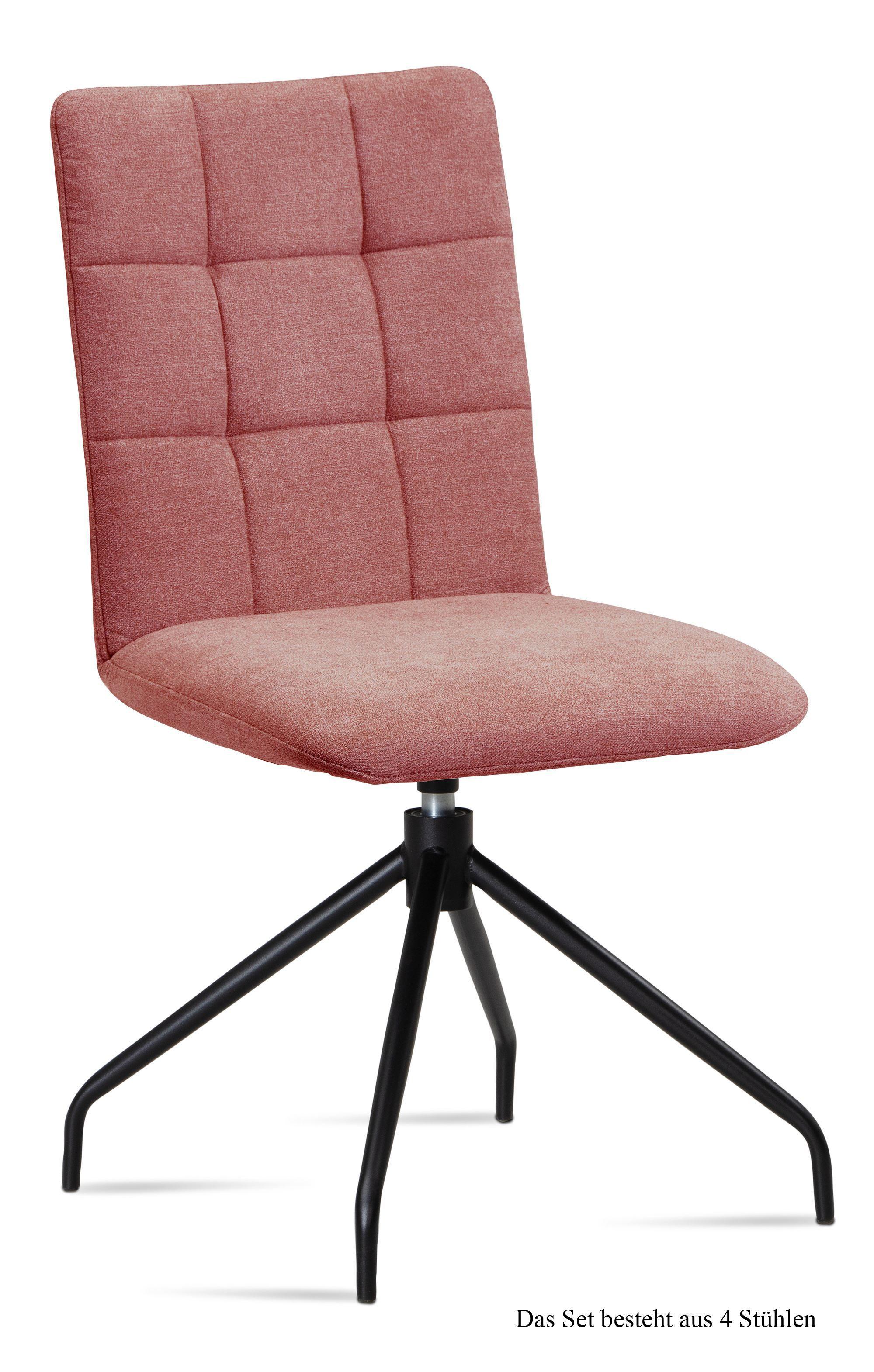 ESSZIMMERSTUHL drehbar (4er-Set) Dolley 47x91x60 Schwarz/Rosewood - Dunkelrosa/Schwarz, Kunststoff (60/91/47cm) - 58aufmkessel