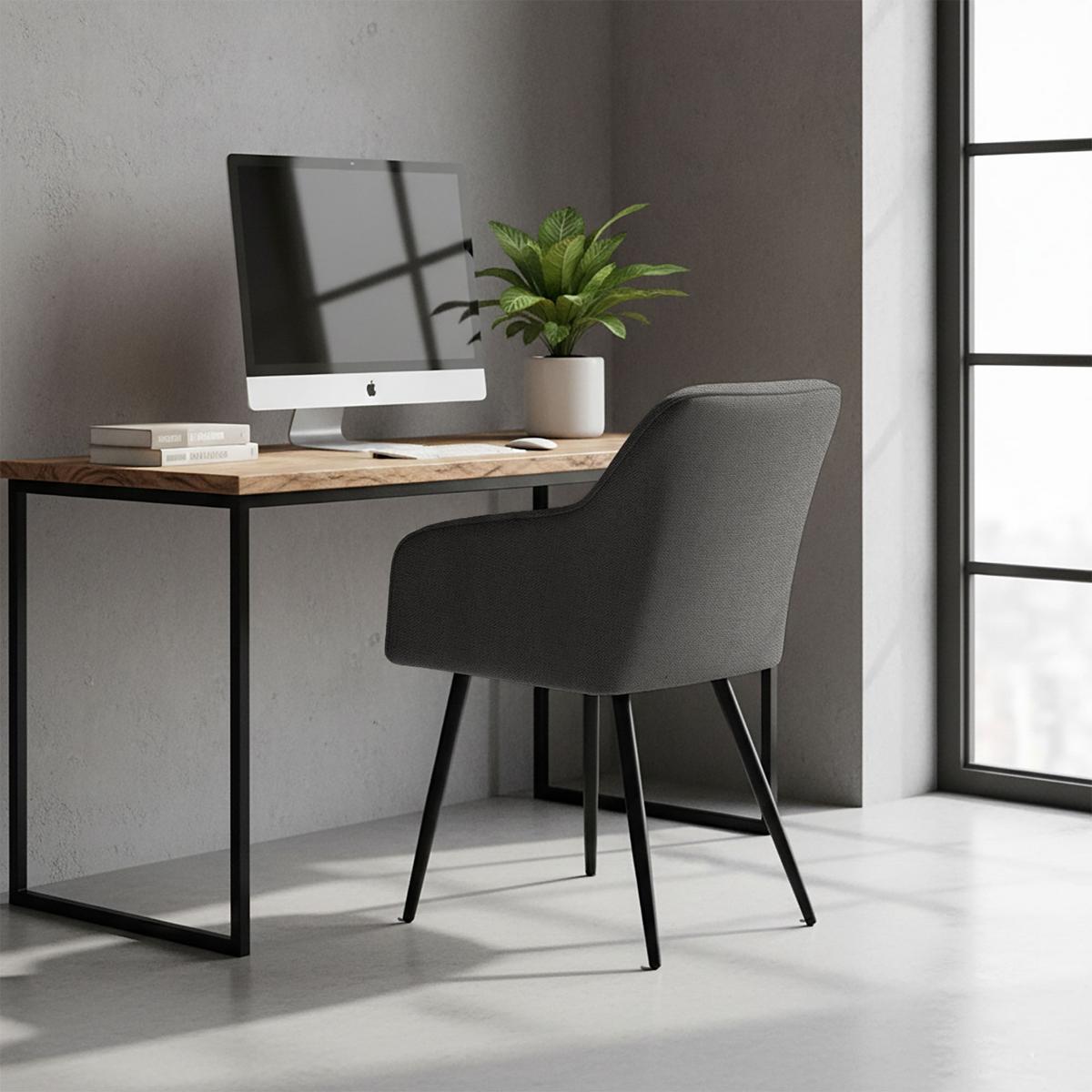 POLSTERSTUHL 6er Set, Metallbeine Graphit, Schwarz, x 54/82/58 - Schwarz, Textil (54/82/51cm) - RAUMHIRSCH FURNITURE
