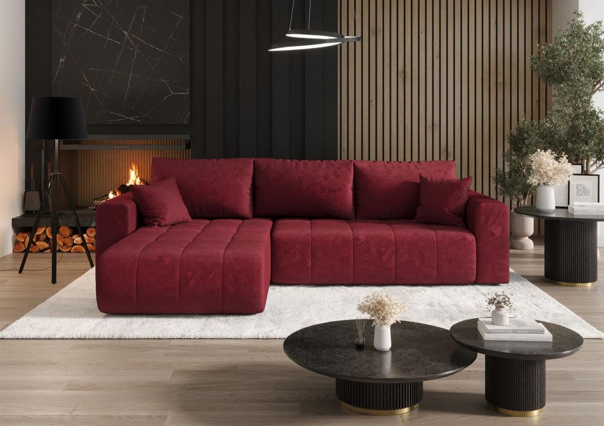 ECKSOFA Camila - Rot, Holzwerkstoff/Textil (280/185cm) - Fun Möbel