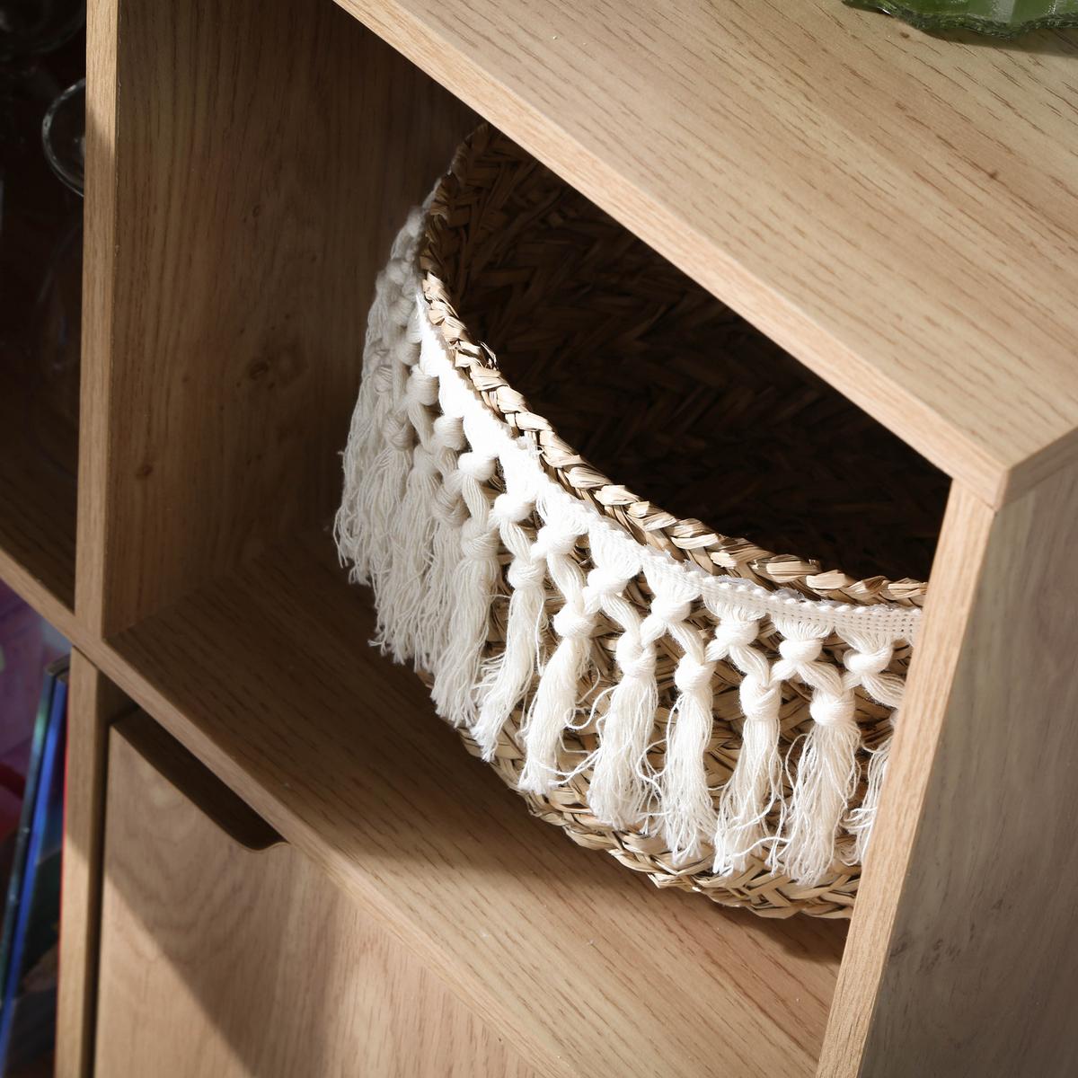 REGAL mit 6 Fächern und drei Türen - 60/29/90 cm - Eichefarben, Holzwerkstoff (60/90/90cm) - Calicosy