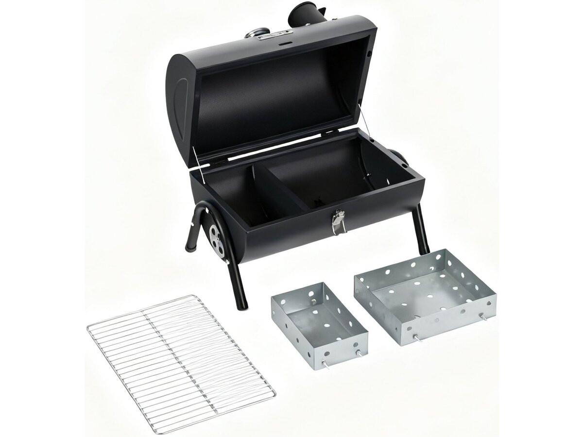 HOLZKOHLENGRILL captain Schwarz - Schwarz, Metall (27/43/42cm) - Habitat Garten