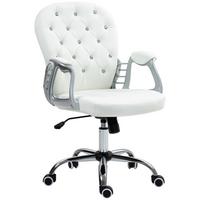 BÜROSTUHL, Ergonomisch Schreibtischstuhl mit Armlehne, Gepolsterter Rückenlehne - Weiß, Kunststoff (60.5/103/59.5cm) - Vinsetto