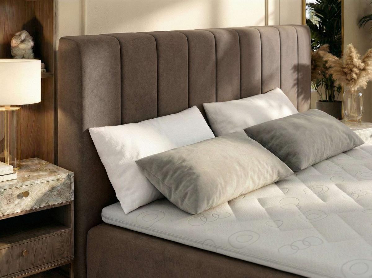 BOXSPRINGBETT ALVER DUO 200/200 - Braun Velvet - H4 - Braun, Textil (200/200cm) - MKS