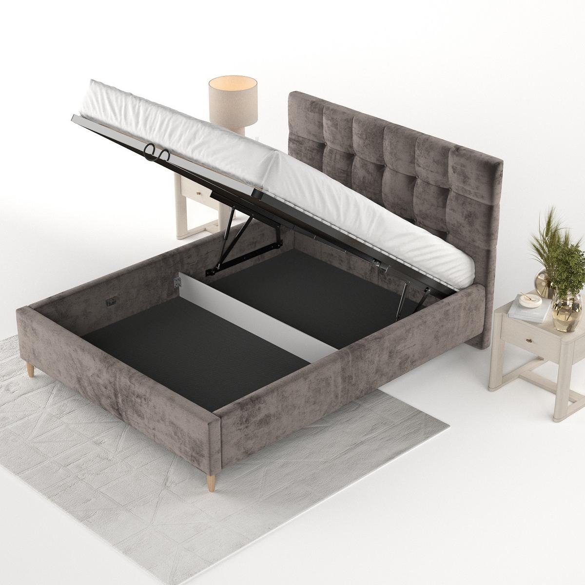 POLSTERBETT Cora 180/200 cm Braun im Lotta Stoff - Naturfarben/Braun, Holz/Holzwerkstoff (180/200cm) - AltaBeds