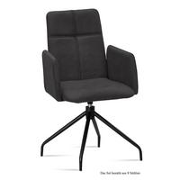ARMLEHNSTUHL drehbar (8er-Set) Doanna 52x92x60 Schwarz/Anthrazit - Anthrazit/Schwarz, Kunststoff (60/92/52cm) - 58aufmkessel