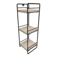 BADEZIMMERREGAL Pargas - Schwarz/Naturfarben, Holz/Metall (14/43/13cm) - [en.casa]