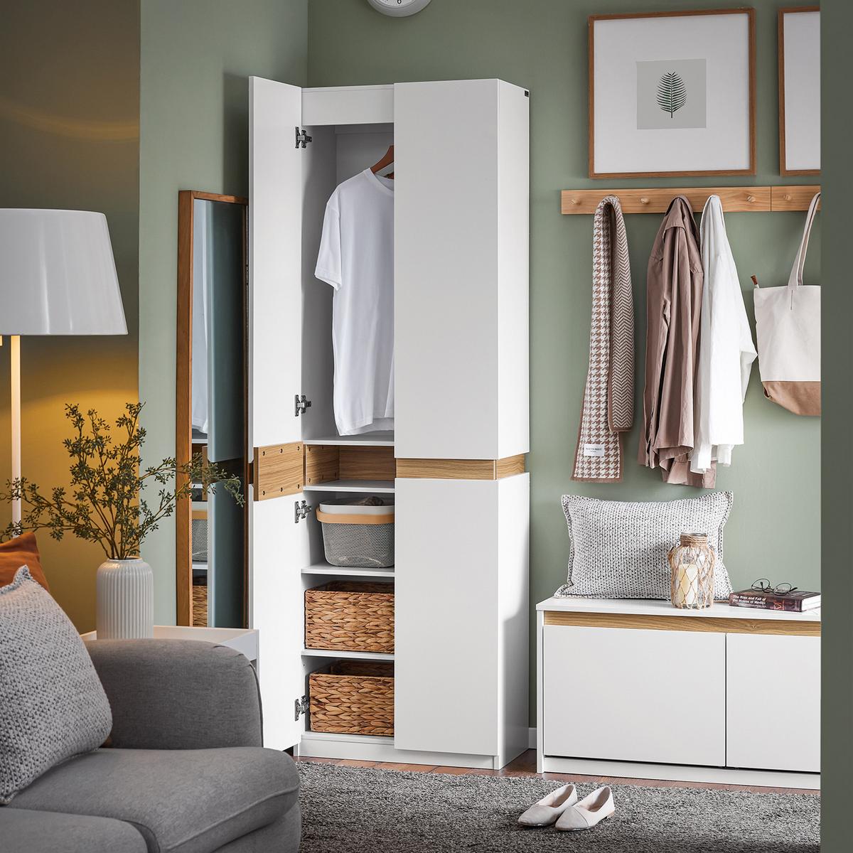 KLEIDERSCHRANK Weiß - Weiß, Holzwerkstoff (61/192/30cm) - SoBuy