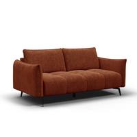 SOFA AERA 2,5-Sitzer, orange - Schwarz/Orange, Holz/Textil (187/89/96cm) - Wozimo