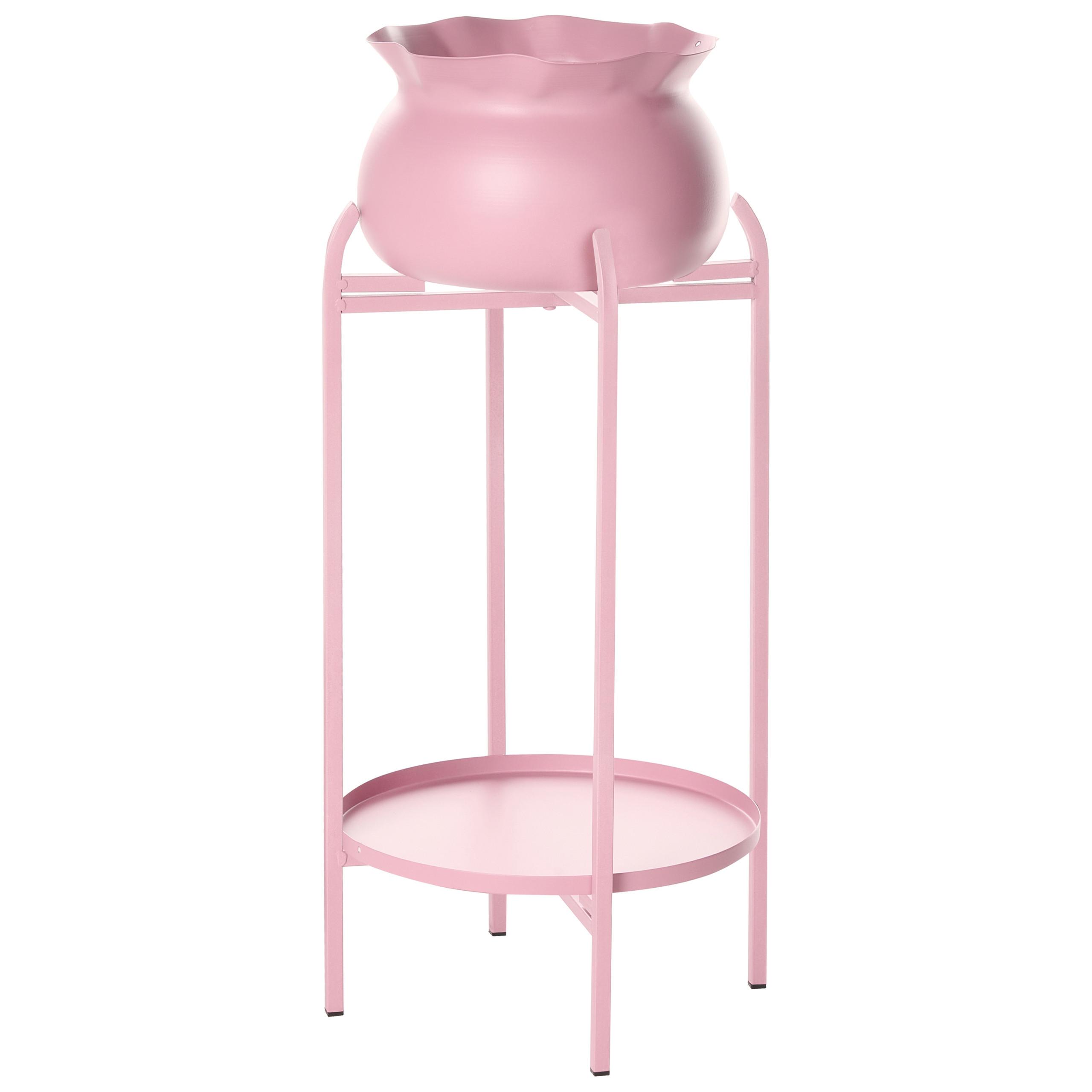 PFLANZENSTÄNDER Rosa Mokuren - Pink, Metall (60cm) - Beliani